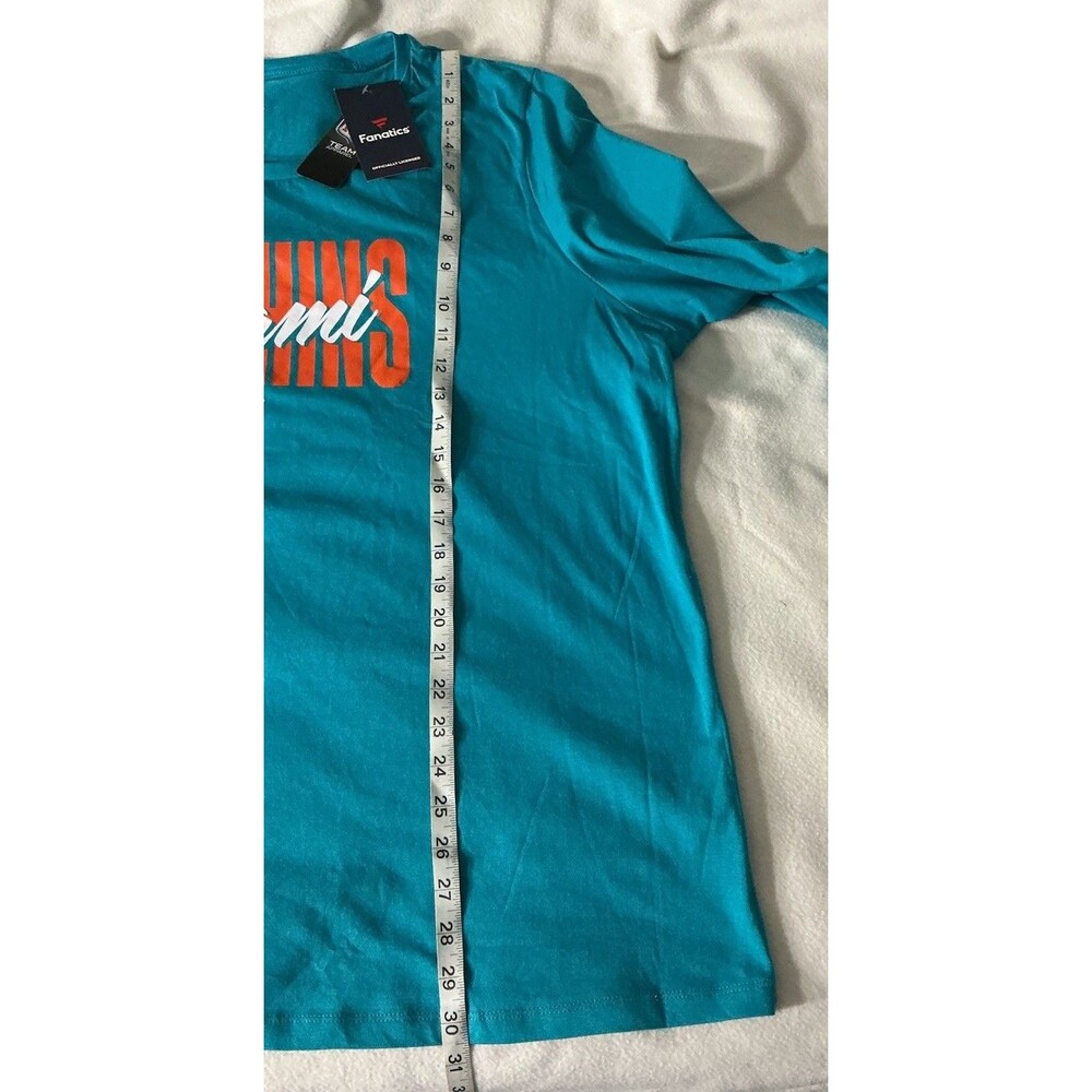 Miami Dolphins Shirt 3X Fanatics NFL Team Apparel Teal Long Sleeve Tee - Picture 4 of 9